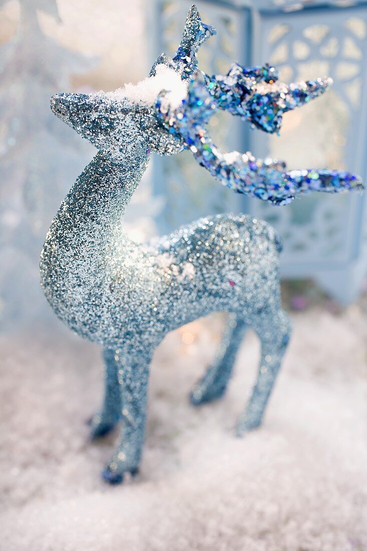 Christmas decoration: reindeer in snow