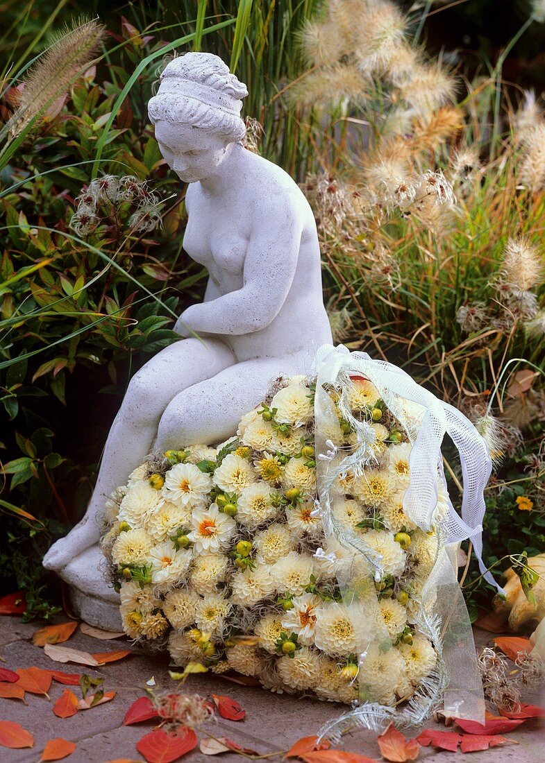 Nymph with heart of dahlias