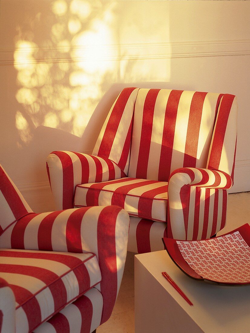 Striped armchairs
