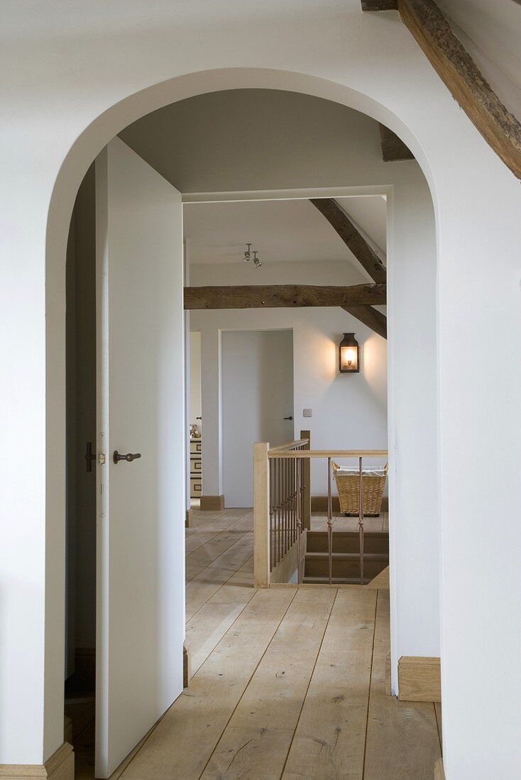 View of stairwell through door