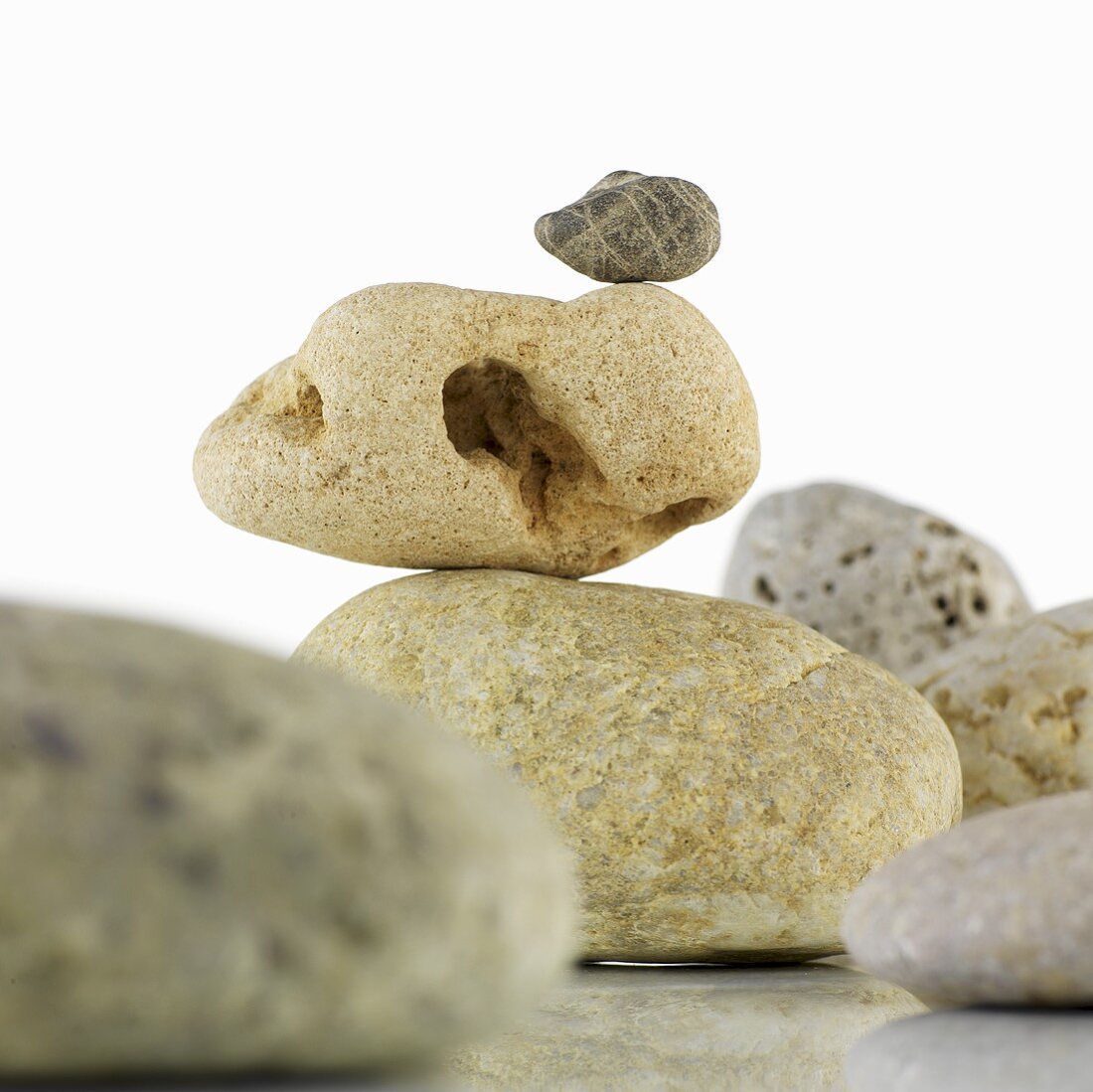 Assorted pebbles (close-up)