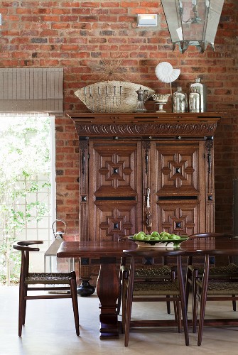 Dark Wooden Dining Table And Chairs In Image 11207429 Living4a - Dining Table Wall Cabinet Dark Wooden Dining Table And Chairs In Image 11207429 Living4a - Dining Table Wall Cabinet
