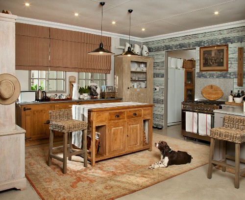 Rustic Country House Kitchen Dog On Buy Image Living4media