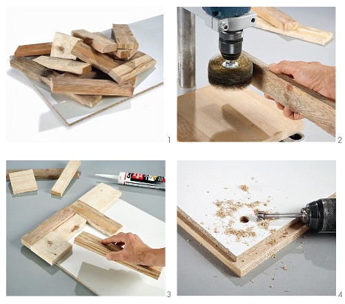 Instructions for making artwork from wooden remnants