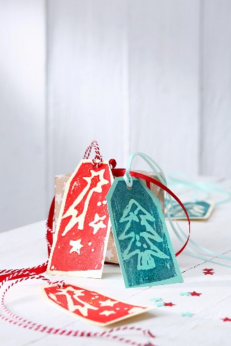 Hand-crafted Christmas gift tags