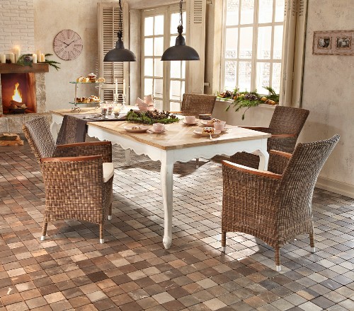 Rattan Armchair Tiled Floor And Advent Buy Image 12335907 Living4media