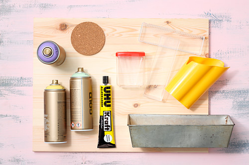 Craft materials for making an organiser from recycled containers