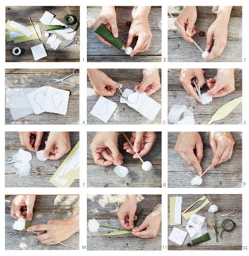 Instructions for making paper tulips