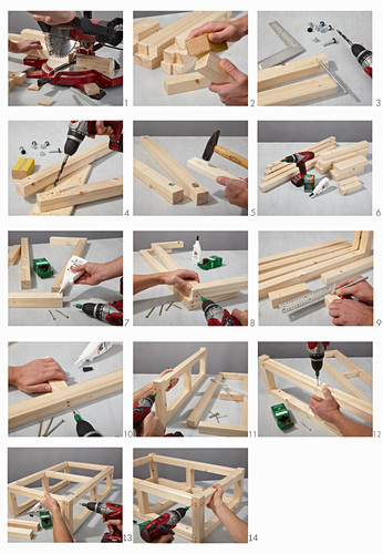 Instructions for making a wooden coffee table frame