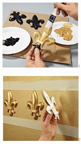 Instructions for making gold wall mouldings from polystyrene