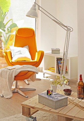 Orange Armchair With Footstool And Buy Image 11993159 Living4media