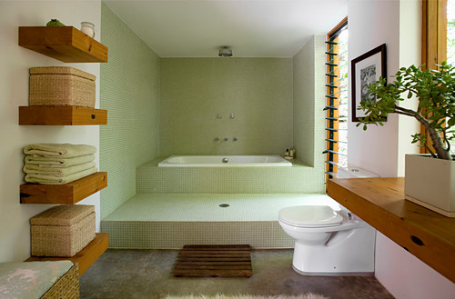 Shower And Bathtub In Split Level Image 13000107 Living4media Shower And Bathtub In Split Level