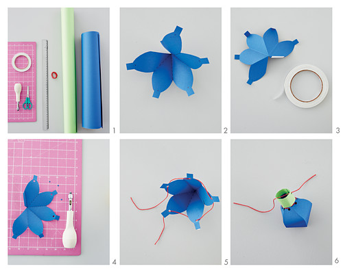 Instructions for making garland of paper lanterns