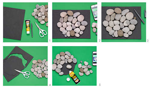 Instructions for making trivet from pebbles