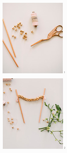 Instructions for making cake garland with tiny bells