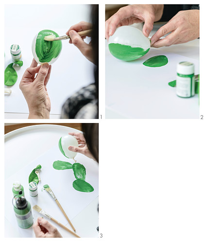 Instructions for printing cactus motif using balloons