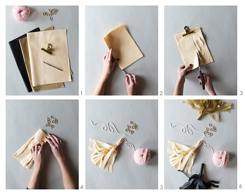 Instructions for making paper tassels