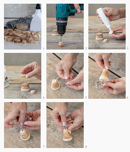 Step-by-step instructions for making a wooden key ring