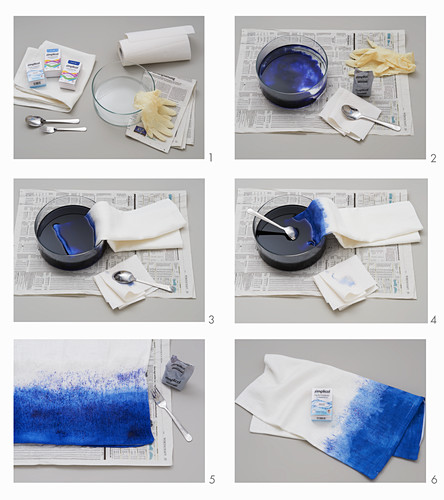 Instructions: dyeing a cushion cover using the Shibori technique