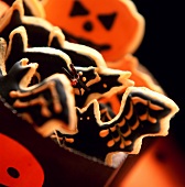 A gift bag with Halloween biscuits