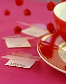 Love-letter as table decoration