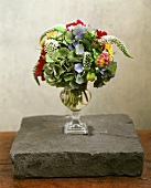 Bouquet of dahlias and hydrangeas
