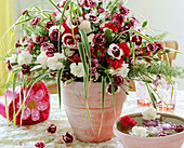 Carnations, ornamental asparagus & Chinese silvergrass