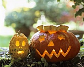 A pair of Halloween pumpkins