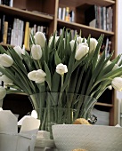 White Tulips in a Glass Vase