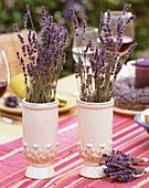 Getrockneter Lavendel in Vasen