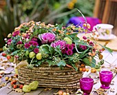 Autumnal arrangement in basket 