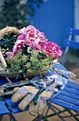 Cut flowers in basket