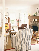 Sitting room with fireplace