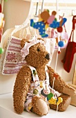 Teddy bear in child's bedroom