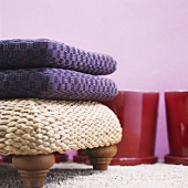 Cushions on stool