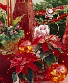 Christmas decoration with poinsettias