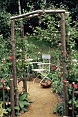 Garden chair in garden