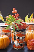 Paper cup with rowan berries (Halloween)