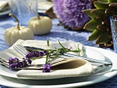 Autumnal place-setting with lavender