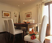 Dining room table with watermelon