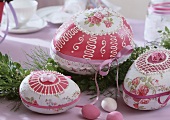 Decorative Easter eggs and sugar Easter eggs