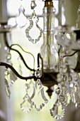 Crystal decorations on a chandelier