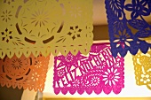 Christmas decorations made of colourful paper