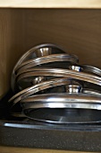 Stainless steel saucepan lids