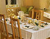 Laid table with Christmas decoration