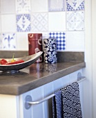 Work surface with decoration in a kitchen (detail)