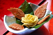 Vegetable flower with carrot leaves