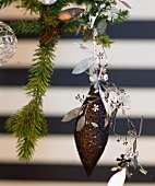 Christmas tree ornament hanging on Christmas tree