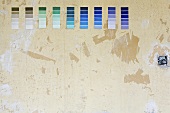 Colour charts on a wall