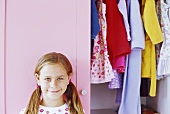 A girl in front of her wardrobe